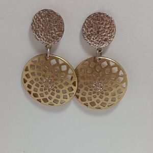 Elegant Gold and Silver Dangle Earrings